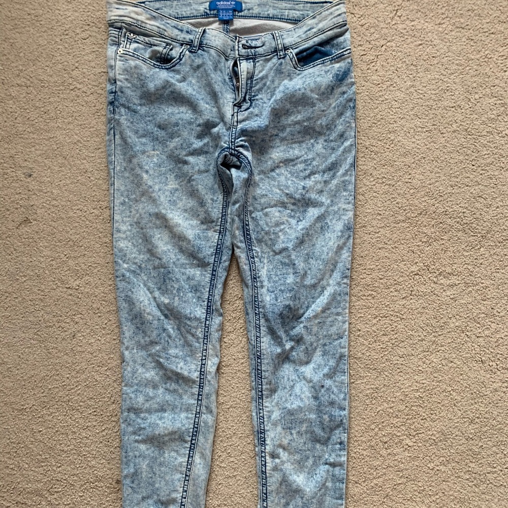 Adidas light blue jeans